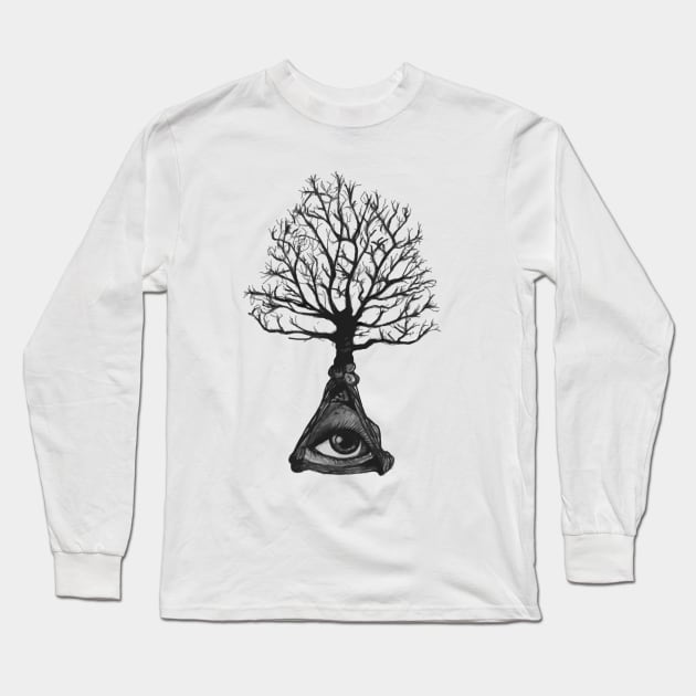 Everwatching Tree Long Sleeve T-Shirt by euglenii